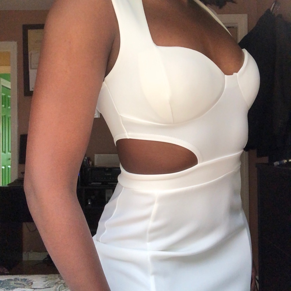 White cutout bodycon dress